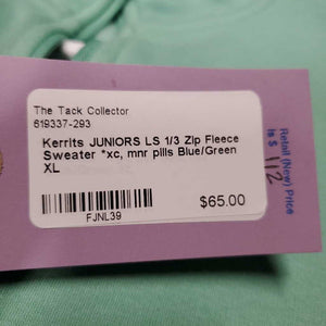 JUNIORS LS 1/3 Zip Fleece Sweater *xc, mnr pills
