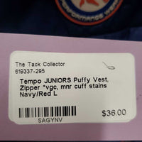 JUNIORS Puffy Vest, Zipper *vgc, mnr cuff stains
