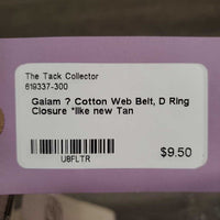 Cotton Web Belt, D Ring Closure *like new
