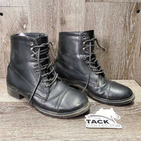JUNIORS Paddock Boots, laces *gc, mnr dirt & scuffs, pilly & hairy inside, older
