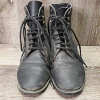 JUNIORS Paddock Boots, laces *gc, mnr dirt, scuffs, pills, older, v.holey inside heels, scraped & folded toes