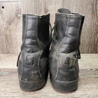 JUNIORS Paddock Boots, laces *gc, mnr dirt, scuffs, pills, older, v.holey inside heels, scraped & folded toes
