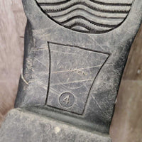 JUNIORS Paddock Boots, laces *gc, mnr dirt, scuffs, pills, older, v.holey inside heels, scraped & folded toes