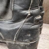 Paddock Boots, zips *fair, dirty, faded, broken/sharp zipper tab, holey inside heels, loose threads, older