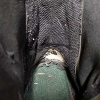 Paddock Boots, zips *fair, dirty, faded, broken/sharp zipper tab, holey inside heels, loose threads, older
