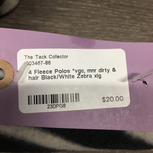 4 Fleece Polos *vgc, mnr dirty & hair