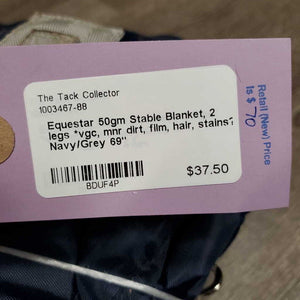 50gm Stable Blanket, 2 legs *vgc, mnr dirt, film, hair, stains?