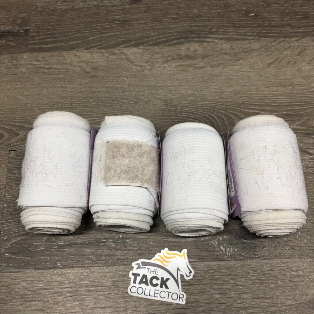 4 Stretchy Nylon & Fleece Exercise Wraps *gc, clean, rubs, hair, stains, pills dingy, clumpy