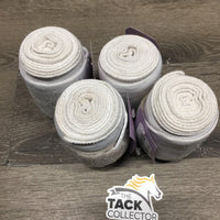 4 Stretchy Nylon & Fleece Exercise Wraps *gc, clean, rubs, hair, stains, pills dingy, clumpy