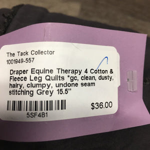 4 Cotton & Fleece Leg Quilts *gc, clean, dusty, hairy, clumpy, undone seam stitching