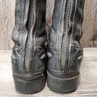 Field Boots, zips, gold forms *gc/fair, dirty, rubs, faded, sm slice, edges: torn & holey