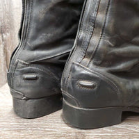 Field Boots, zips, gold forms *gc/fair, dirty, rubs, faded, sm slice, edges: torn & holey
