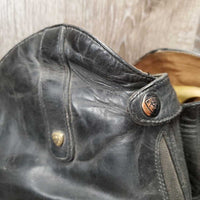 Field Boots, zips, gold forms *gc/fair, dirty, rubs, faded, sm slice, edges: torn & holey
