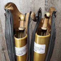 Field Boots, zips, gold forms *gc/fair, dirty, rubs, faded, sm slice, edges: torn & holey
