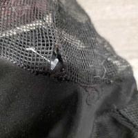 Lycra Fly Mask, Zipper *gc/fair, hairy, slices, mnr dirt, unstitched nose edge