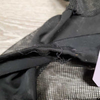 Lycra Fly Mask, Zipper *gc/fair, hairy, slices, mnr dirt, unstitched nose edge