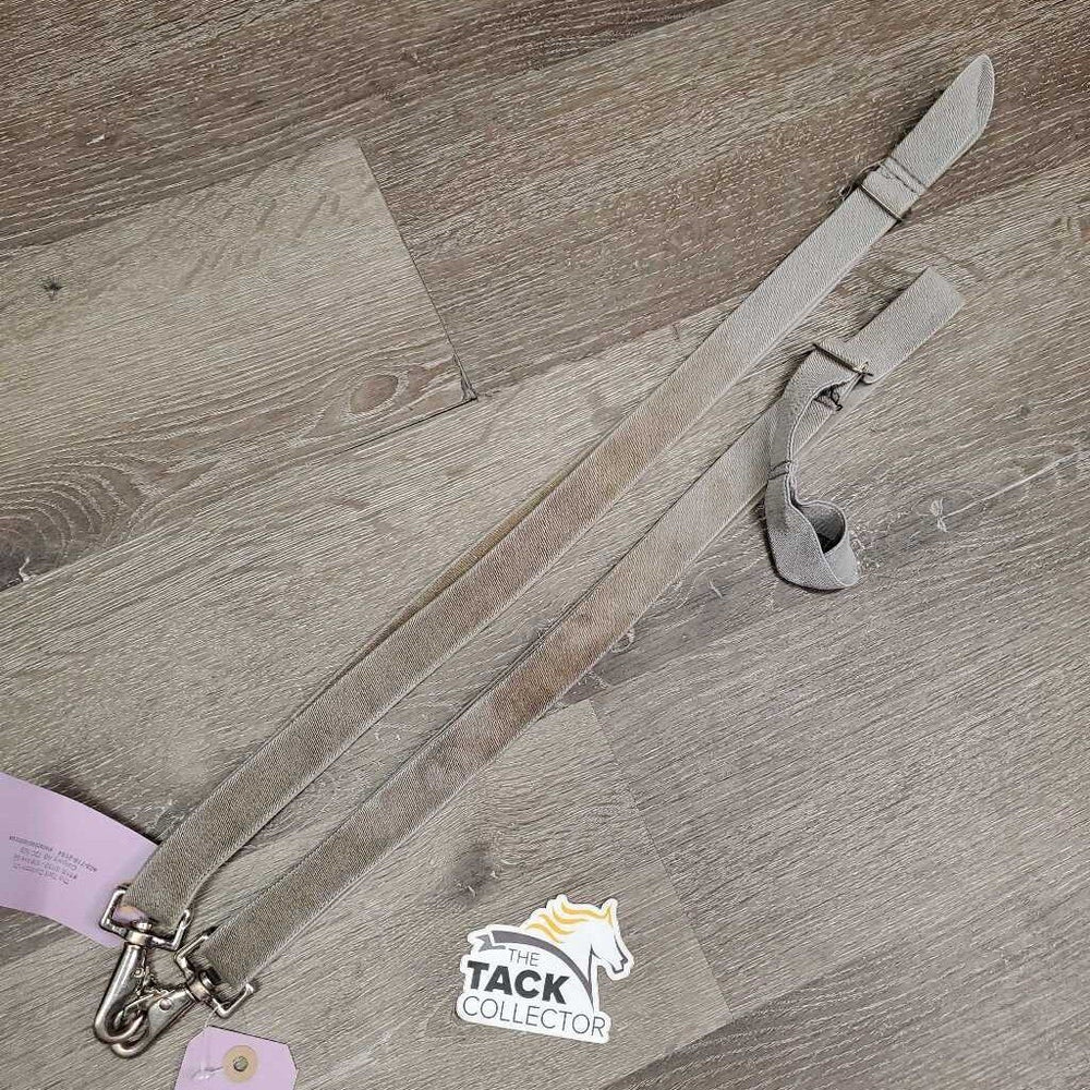 2 Thick Elastic Leg Straps, loop ends *gc, clean, stains & discolored