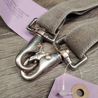 2 Thick Elastic Leg Straps, loop ends *gc, clean, stains & discolored