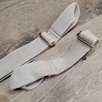 2 Thick Elastic Leg Straps, loop ends *gc, clean, stains & discolored
