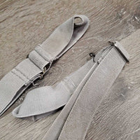 2 Thick Elastic Leg Straps, loop ends *gc, clean, stains & discolored
