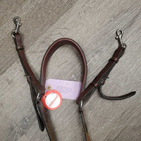 5 Point Elastic & Padded Leather Breastlate, Running Attach, snaps *vgc/gc, mnr dirt, rubs, faded & clumpy, cut ends, mismatched
