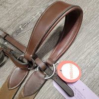 5 Point Elastic & Padded Leather Breastlate, Running Attach, snaps *vgc/gc, mnr dirt, rubs, faded & clumpy, cut ends, mismatched
