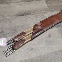 Large Padded Belly Girth, 2x els, 2x D Ring, Caribiner *gc/fair, clean, v.scraped, older, film, rusty
