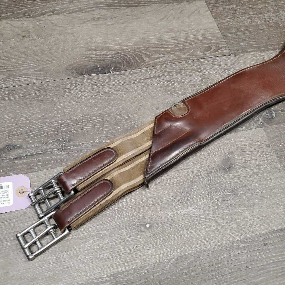 Large Padded Belly Girth, 2x els, 2x D Ring, Caribiner *gc/fair, clean, v.scraped, older, film, rusty