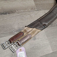 Large Padded Belly Girth, 2x els, 2x D Ring, Caribiner *gc/fair, clean, v.scraped, older, film, rusty

