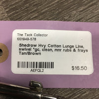 Hvy Cotton Lunge Line, swivel *gc, clean, mnr rubs & frays
