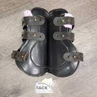 M/L Front & XLg Hind Boots, tabs *gc/fair, clean, rubs, faded, rips, mismatched, too small front liners, unstitched velcro
