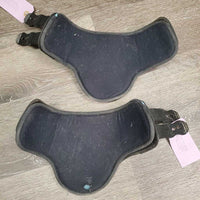 M/L Front & XLg Hind Boots, tabs *gc/fair, clean, rubs, faded, rips, mismatched, too small front liners, unstitched velcro