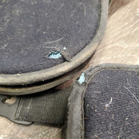 M/L Front & XLg Hind Boots, tabs *gc/fair, clean, rubs, faded, rips, mismatched, too small front liners, unstitched velcro
