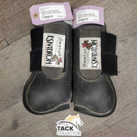 Open Front Boots, velcro *gc, vdirty, hairy, rubs, scrapes, faded, scratches
