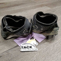 Pr Heel Boots *gc/fair, v.dirty, faded, elastic: stretched, rubs, neoprene: peeling, curled & chipped, older
