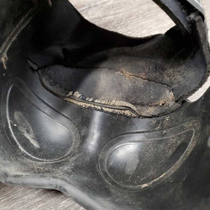 Pr Heel Boots *gc/fair, v.dirty, faded, elastic: stretched, rubs, neoprene: peeling, curled & chipped, older