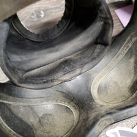 Pr Heel Boots *gc, dirty, faded, elastic: stretched & popped edges, rubs, mnr hairy velcro
