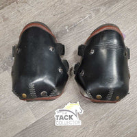 Leather Hind Pinch Boots, velcro *vgc, lining: dirty, rubs & pills