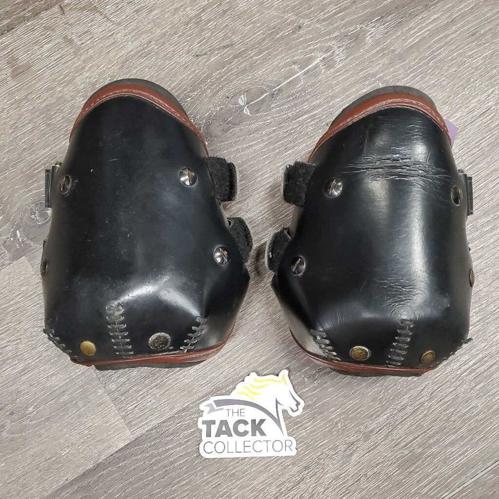 Leather Hind Pinch Boots, velcro *vgc, lining: dirty, rubs & pills