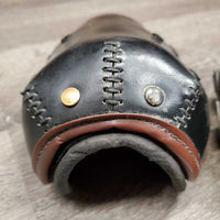 Leather Hind Pinch Boots, velcro *vgc, lining: dirty, rubs & pills
