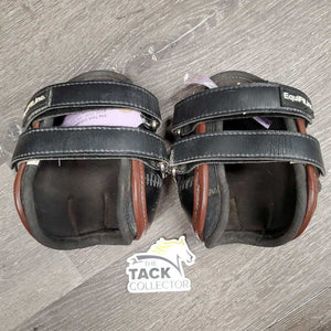 Leather Hind Pinch Boots, velcro *vgc, lining: dirty, rubs & pills