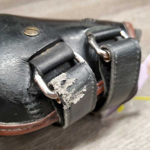 Leather Hind Pinch Boots, velcro *vgc, lining: dirty, rubs & pills