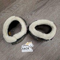 Wrap Around Bell Boots, velcro, fleece top *vgc/gc, clean, undone seam stitching, mnr residue
