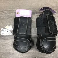 Pr Closed Front Boots, velcro *vgc, lining rubs & hair, torn edges, hair
