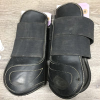 Pr Closed Front Boots, velcro *vgc, lining rubs & hair, torn edges, hair
