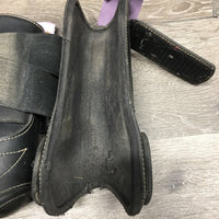 Pr Closed Front Boots, velcro *vgc, lining rubs & hair, torn edges, hair
