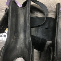 Pr Closed Front Boots, velcro *vgc, lining rubs & hair, torn edges, hair
