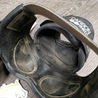 Pr Heel Boots *gc, dirt, faded, stretched elastic, marker, stains, seam rubs
