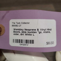 Neoprene & Vinyl Hind Boots, slide buckles *gc, stains, older, dirt
