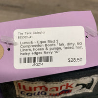 2 Compression Boots *fair, dirty, NO Liners, hoses & pumps, faded, hair, holey edges